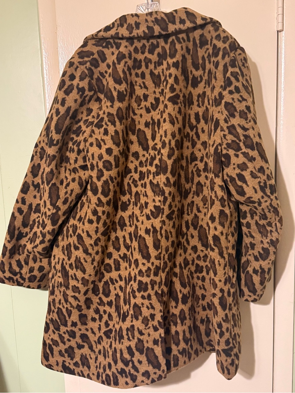 Lane Bryant Leopard Print Pea Coat - Brown/Black Sz 20 - Picture 7 of 15